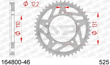 AFAM Zębatka Napędzana Tył MOTO 46 Zębów STALOWA CZARNA 164800-46