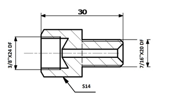 PRZEWODY HAMULCOWE ŁĄCZNIK PRZEWODÓW HAM. WEW. 3/8"X24 DF - ZEW. 7/16"X20 DF