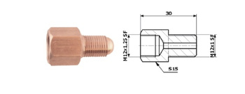 ŁĄCZNIK PRZEWODÓW HAMULCOWYCH WEWNĘTRZNY M12X1,25SF + ZEWNĘTRZNY M12X1SF