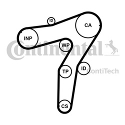 CONTITECH Pasek rozrządu CT1183 OPEL INSIGNIA 2,0 TURBO 08- 193Z