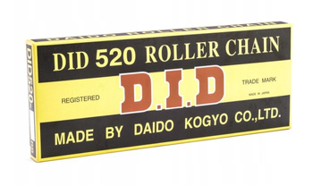 D.I.D ŁAŃCUCH NAPĘDOWY MOTO DID 520 BEZ O-RING (3579DAN) (ROZKUTY+OGNIWO)