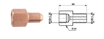 ŁĄCZNIK PRZEWODÓW HAMULCOWYCH WEWNĘTRZNY M 10X1,25 10X1,25 SF
