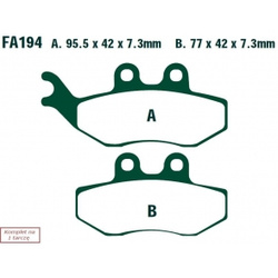 EBC Klocki Hamulcowe Motocyklowe FA194 EBCFA194 do YAMAHA XT 125 X (13D2) (07) DERBI SENDA 125 R (04)