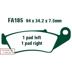 EBC Klocki Hamulcowe Motocyklowe FA185TT EBCFA185TT do YAMAHA WR 250 ZK (2T) (98) SUZUKI DR 250 (96-98) HONDA CRF 125 F (14)