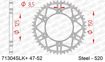 AFAM Zębatka Napędzana Tył 71304SLK+51 Stalowa (Super Light Black) 51 Zębów