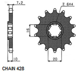 SUNSTAR Zębatka Napędowa Przód Motocyklowa SUNF227-15