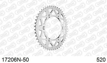 AFAM ZĘBATKA NAPĘDZANA TYŁ MOTO ALUMINIOWA ANODOWANA SREBRNA