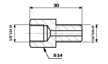 PRZEWODY HAMULCOWE ŁĄCZNIK PRZEWODÓW HAM. WEW. 3/8"X24 SF - ZEW. 7/16"X24 SF