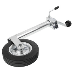 KOŁO PODPOROWE PRZYCZEPKI 100kg - FI 48mm - WYSUW 195MM Z UCHWYTEM, KOŁO GUMOWE Z FELGĄ STALOWĄ, HMIN=590MM STR1620