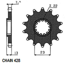 SUNSTAR Zębatka Napędowa Przód MOTO SUNF235-15