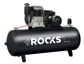 ROOKS Kompresor tłokowy 500 L - 7,5 KM - 840 L/min - 11 Bar - 400V OK-04.1102