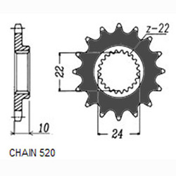 SUNSTAR Zębatka napędowa przód 15 zębów