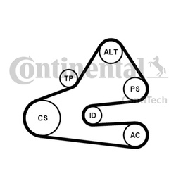 CONTITECH Zestaw paska wielorowkowego 6PK1613K1 VW 2.0TDI CRAFTER A4 B7