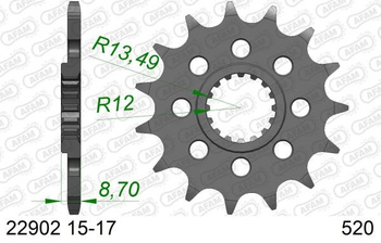 AFAM Zębatka Napędowa Przód MOTO 17 Zębów STALOWA 22902-17