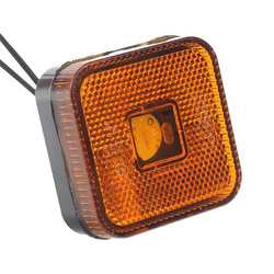 WAŚ LAMPA OBRYSOWA POMARAŃCZOWA DIODOWA KWADRATOWA, Z KABLEM, 12/24V - MAN W63P
