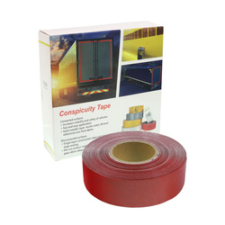 GMP TAŚMA ODBLASKOWA W ROLCE 50MB CZERWONA III GENERACJA, CIĄGŁA, KONTUROWA GMPTOR50C