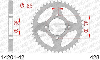AFAM ZĘBATKA NAPĘDZANA TYŁ MOTO STALOWA OCYNKOWANA SREBRNA