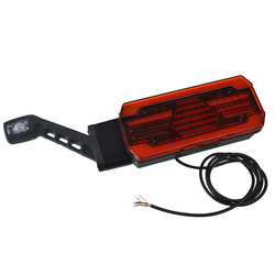 LAMPA TYLNA ZESPOLONA DIODOWA + LAMPA OBRYSOWA NA WYSIĘGNIKU ŁAMANYM LEWA, 12/24V W252W48L