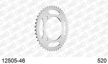 AFAM Zębatka Napędzana Tył MOTO 46 Zębów STAL OCYNK SREBRNA 12505-46