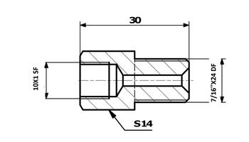 PRZEWODY HAMULCOWE ŁĄCZNIK PRZEWODÓW HAM. WEW. 10X1 SF - ZEW. 7/16"X24 DF