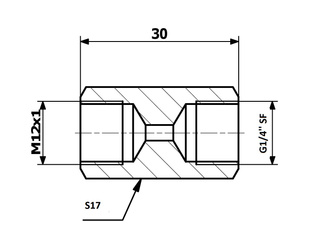 PRZEWODY HAMULCOWE ŁĄCZNIK PRZEWODÓW HAM. WEW. 12X1 SF - WEW. G1/4" SF