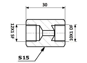 PRZEWODY HAMULCOWE ŁĄCZNIK PRZEWODÓW HAM. WEW. 12X1 SF - WEW. 10X1 DF