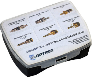 OPTIMA Zaworki do Klimatyzacji OPT.VC_ASST50 6 Rodzajów 50 Sztuk