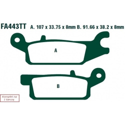 EBC Klocki Hamulcowe Motocyklowe FA443R EBCFA443R do YAMAHA YFM 250 R (1BT) (12-13)