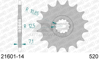 AFAM Zębatka Napędowa Przód MOTO 14 Zębów STALOWA 21601-14