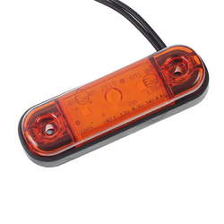 WAŚ LAMPA OBRYSOWA POMARAŃCZ. DIODOWA OWALNA PŁASKA, 12/24V, 3 DIODY - SCHMITZ, KRONE W97.1P