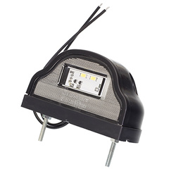 WAŚ LAMPA OŚWIETLENIA TABLICY REJESTRACYJNEJ DIODOWA, KLOSZ BIAŁY, CZARNA, 12/24V W72BC