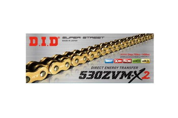 D.I.D Łańcuch Napędowy MOTO DID 530ZVMX2G&G X-Ring Złoty (4629AN) 120 Rozkuty+Ogniwo DID530ZVMX2G&G-120