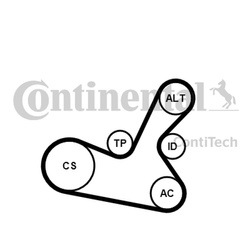 CONTITECH Zestaw paska wielorowkowego 5PK1300K1 VW 1.6/1.8/2.0