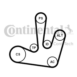 CONTITECH Zestaw paska wielorowkowego RENAULT LAGUNA II 1,9DCI/2,0 6PK1795K1