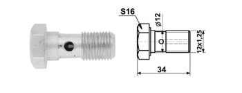 ŚRUBA PRZEWODU ELASTYCZNEGO - 12X1,25/34/S16