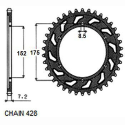 SUNSTAR Zębatka Napędzana Tył Motocyklowa SUNR1-2682-53