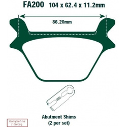 EBC KLOCKI HAMULCOWE MOTO EBCFA200V HARLEY DAVIDSON® FXD, FXDL, FXDWG, FXR, FXRS, FXRT, FXRD, FXLR (LATE 87-99)