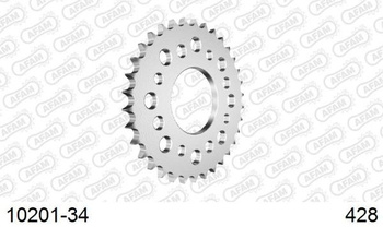 AFAM ZĘBATKA NAPĘDZANA TYŁ MOTO. STALOWA OCYNKOWANA SREBRNA