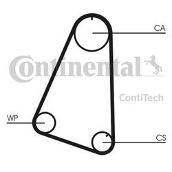 CONTITECH Pasek rozrządu CT504 OPEL 1,3 104Z / FIAT (ząb trapezowy)