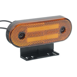 WAŚ LAMPA OBRYSOWA POMARAŃCZOWA DIODOWA Z UCHWYTEM I ODBLASKIEM, OWALNA 12/24V, NEON W175 - P