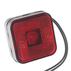 WAŚ LAMPA OBRYSOWA CZERWONA DIODOWA KWADRATOWA, Z KABLEM, 12/24V - MAN W63C