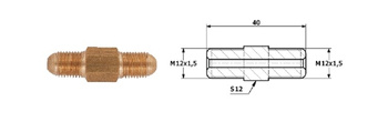 PRZEWODY HAMULCOWE ŁĄCZNIK PRZEWODÓW HAM. ZEW. M 12X1,5 SF ZEW M 12X1,5 SF