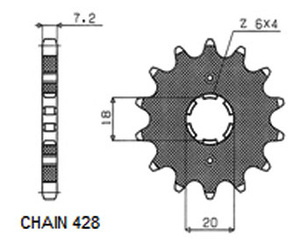 SUNSTAR Zębatka Napędowa Przód MOTO SUNF207-16
