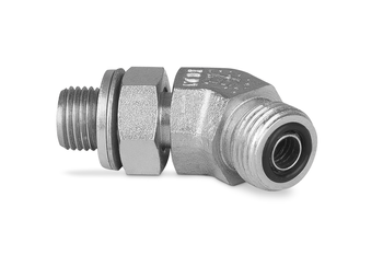 Przyłączka kolankowa 45° z przeciwnakrętką 1/2” BSP-1” ORFS 6260-08-13 - IMM / Interpump