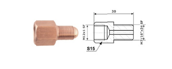 PRZEWODY HAMULCOWE ŁĄCZNIK PRZEWODÓW HAM. WEW. M 12X1 SF + ZEW M 7/16"X24 SF