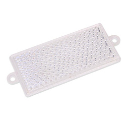 WAŚ ODBLASK PROSTOKĄTNY Z UCHEM BIAŁY 105X48MM, ROZSTAW OTW. 116MM UP105X48UB
