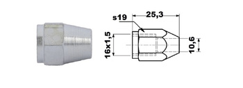 KOŃCÓWKA PRZEWODU HAMULCOWEGO NAKRĘTKA 16X1,5