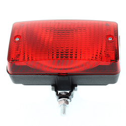 LAMPA PRZECIWMGŁOWA PODWIESZANA CZERWONA UNIWERSALNA, Z ZAWIASEM - BEZ PRZEWODU LP042