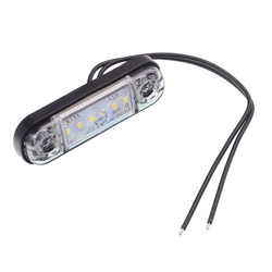 WAŚ LAMPA OBRYSOWA BIAŁA DIODOWA OWALNA PŁASKA, 12/24V, 5 DIÓD - SCHMITZ, KRONE W97.2B