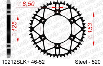 AFAM ZĘBATKA NAPĘDZANA TYŁ MOTO STALOWA (SUPER LIGHT BLACK)